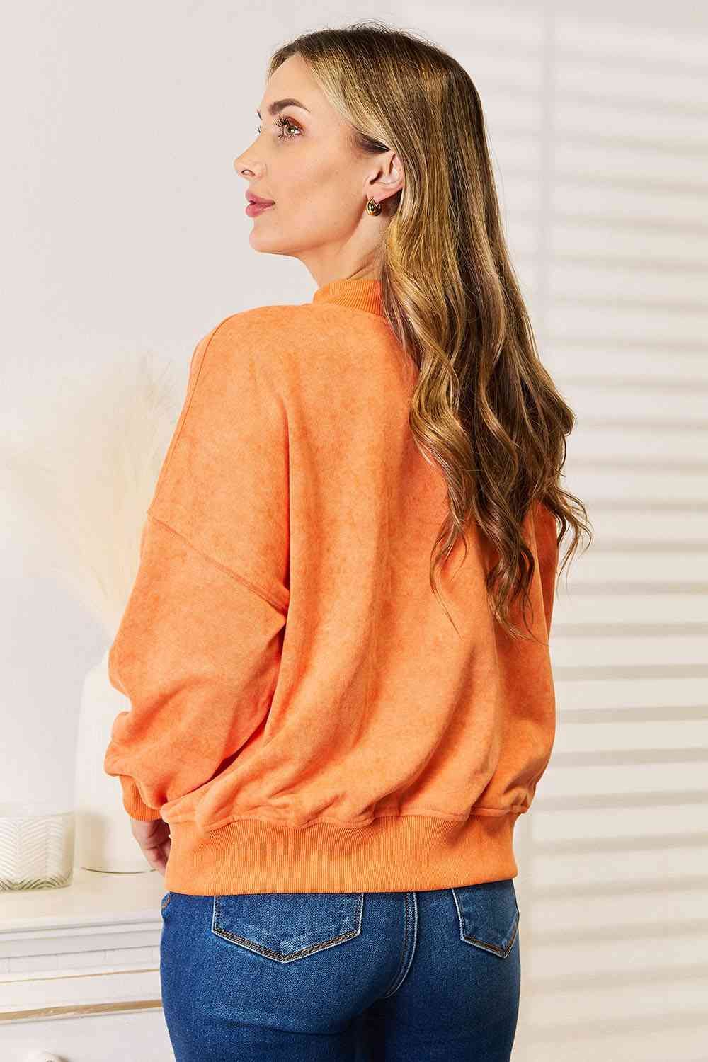 Basic Bae Round Neck Dropped Shoulder Sweatshirt us.meeeshop - 