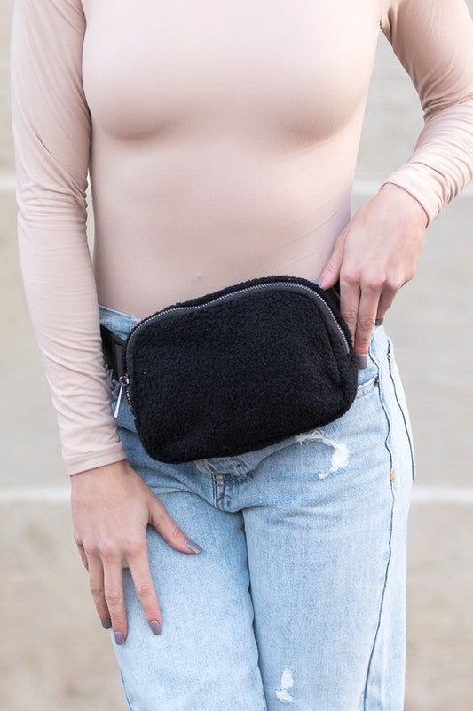 Lola Boucle Sherpa Sling/Belt Bag - us.meeeshop