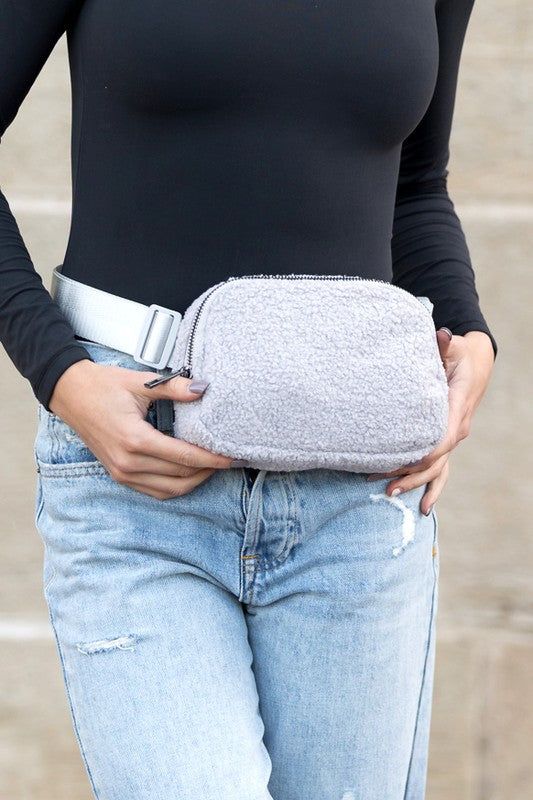 Lola Boucle Sherpa Sling/Belt Bag - us.meeeshop