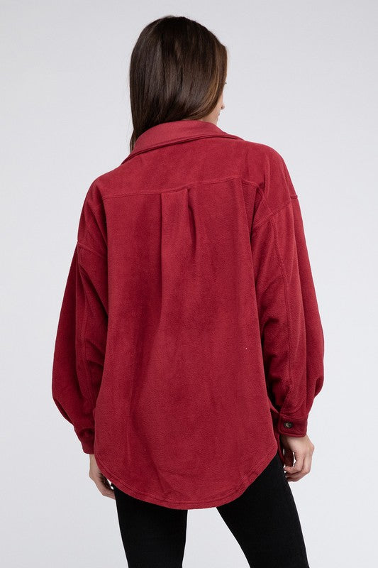 BiBi Fleece Buttoned Down Oversized Jacket | us.meeeshop