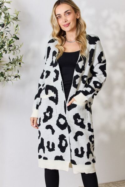 BiBi Leopard Open Front Cardigan us.meeeshop - Shirts & Tops