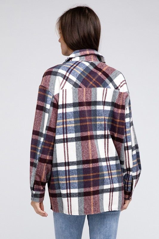 BiBi Textured Shirts With Big Checkered point us.meeeshop - 