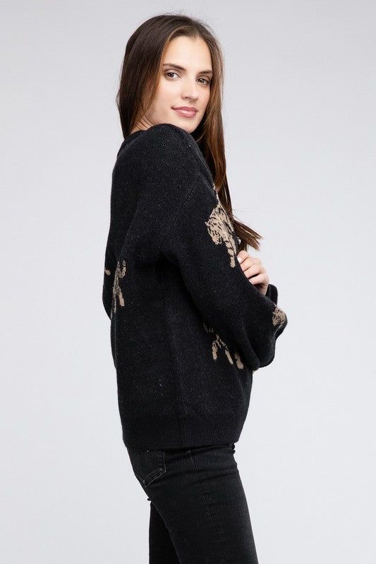 BiBi Tiger Pattern Sweater us.meeeshop - 