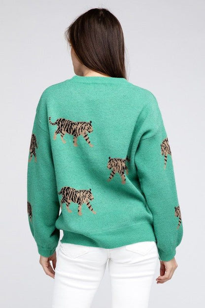 BiBi Tiger Pattern Sweater us.meeeshop - 