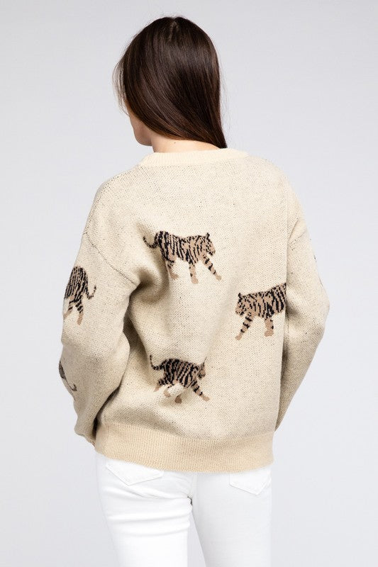 BiBi Tiger Pattern Sweater | us.meeeshop