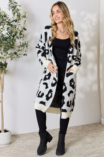 BiBi Leopard Open Front Cardigan - us.meeeshop