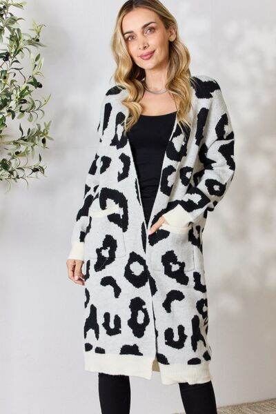 BiBi Leopard Open Front Cardigan - us.meeeshop