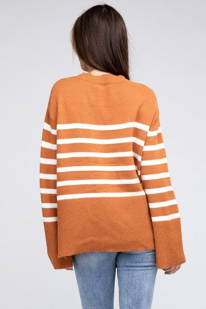 Women's BiBi Ribbed Hem Stripe Sweater - us.meeeshop