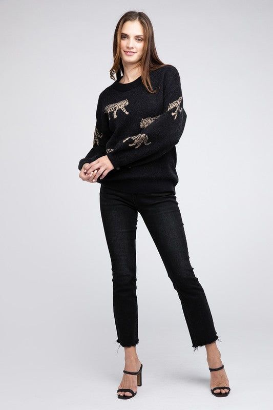 BiBi Tiger Pattern Sweater - us.meeeshop