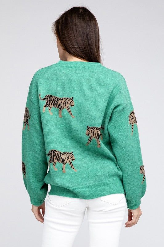 BiBi Tiger Pattern Sweater - us.meeeshop