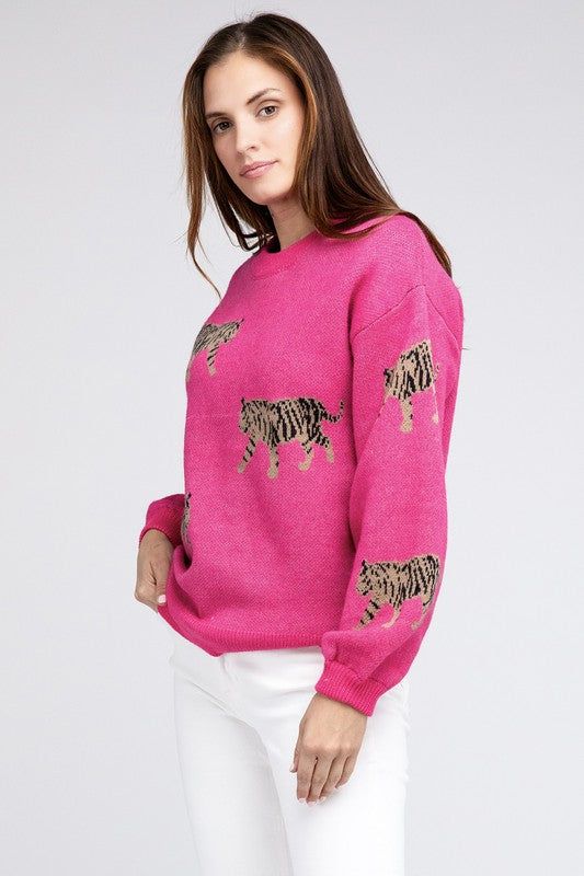 BiBi Tiger Pattern Sweater - us.meeeshop