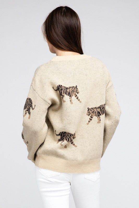 BiBi Tiger Pattern Sweater - us.meeeshop