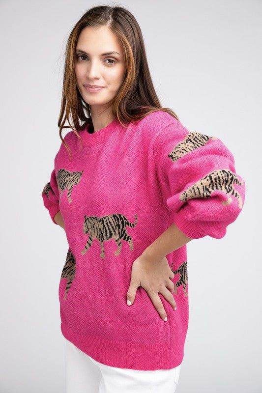 BiBi Tiger Pattern Sweater - us.meeeshop