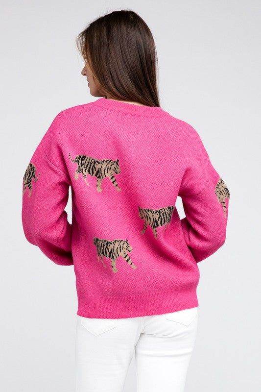 BiBi Tiger Pattern Sweater - us.meeeshop