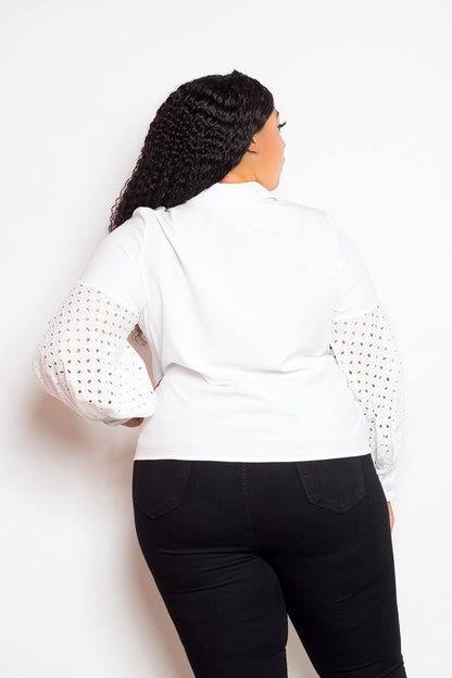 Blouse With Punched Sleeves | us.meeeshop