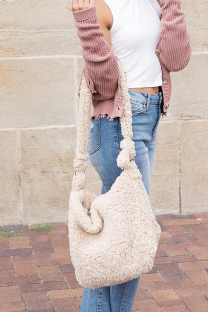 Boucle Sherpa Messenger Bag us.meeeshop - 