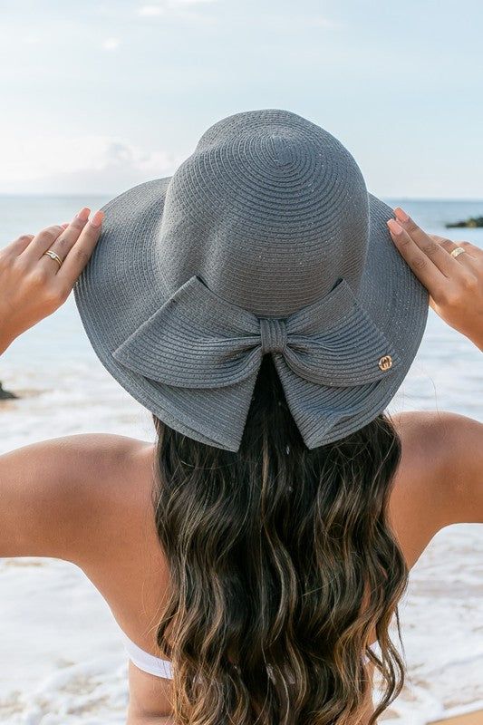 Bow Back Straw Bucket Hat us.meeeshop - 