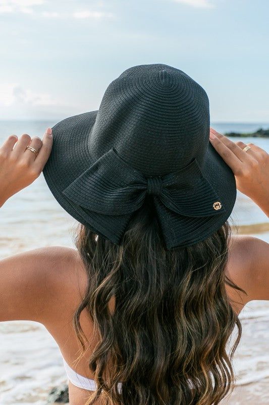 Bow Back Straw Bucket Hat us.meeeshop - 