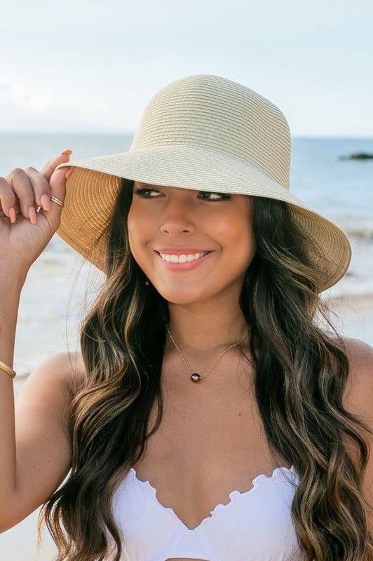 Bow Back Straw Bucket Hat us.meeeshop - 