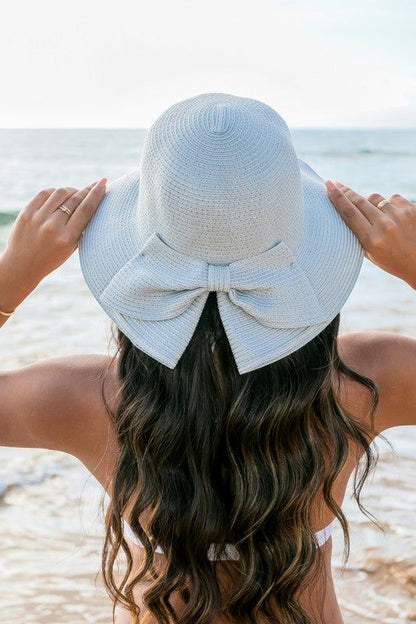 Bow Back Straw Bucket Hat us.meeeshop - 