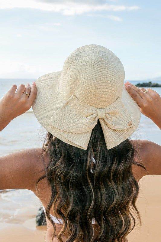 Bow Back Straw Bucket Hat - us.meeeshop