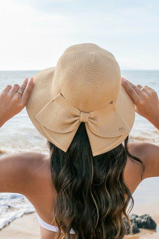 Bow Back Straw Bucket Hat - us.meeeshop