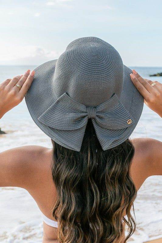 Bow Back Straw Bucket Hat - us.meeeshop