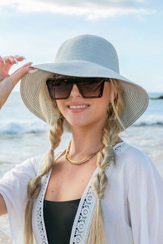 Bow Back Straw Bucket Hat - us.meeeshop