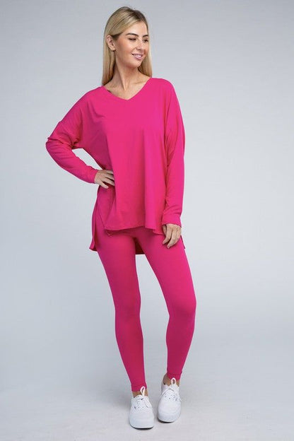 Zenana Brushed DTY Microfiber Loungewear Set - us.meeeshop