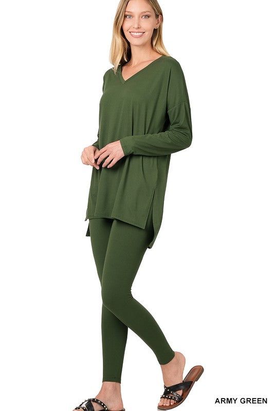 Zenana Brushed DTY Microfiber Loungewear Set - us.meeeshop