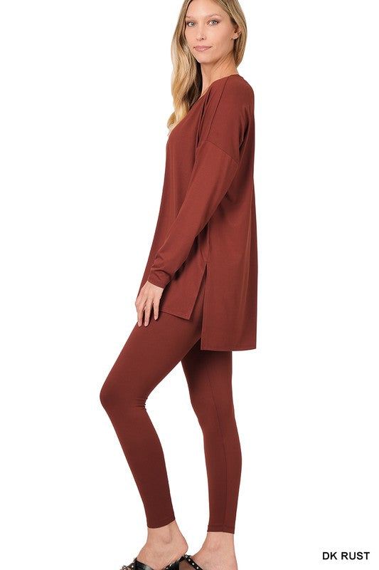 Zenana Brushed DTY Microfiber Loungewear Set - us.meeeshop