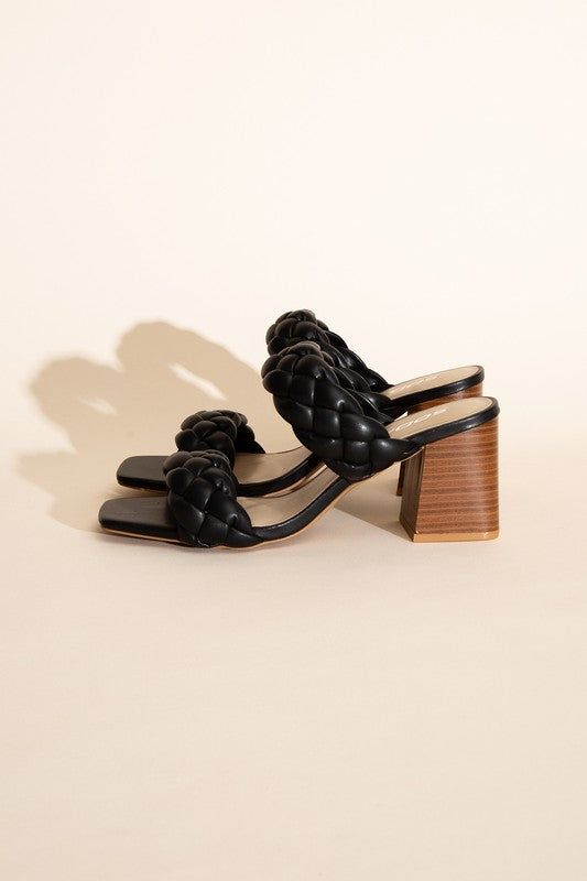 Buggy-S Braided Strap Mule Heels us.meeeshop - Shirts & Tops