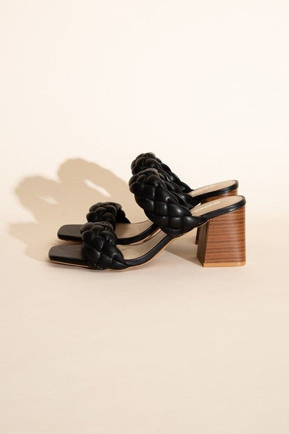 Buggy-S Braided Strap Mule Heels - us.meeeshop