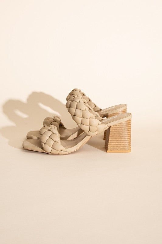 Buggy-S Braided Strap Mule Heels - us.meeeshop