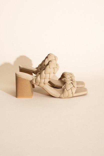 Buggy-S Braided Strap Mule Heels - us.meeeshop