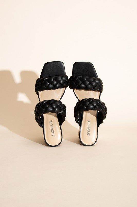 Buggy-S Braided Strap Mule Heels - us.meeeshop