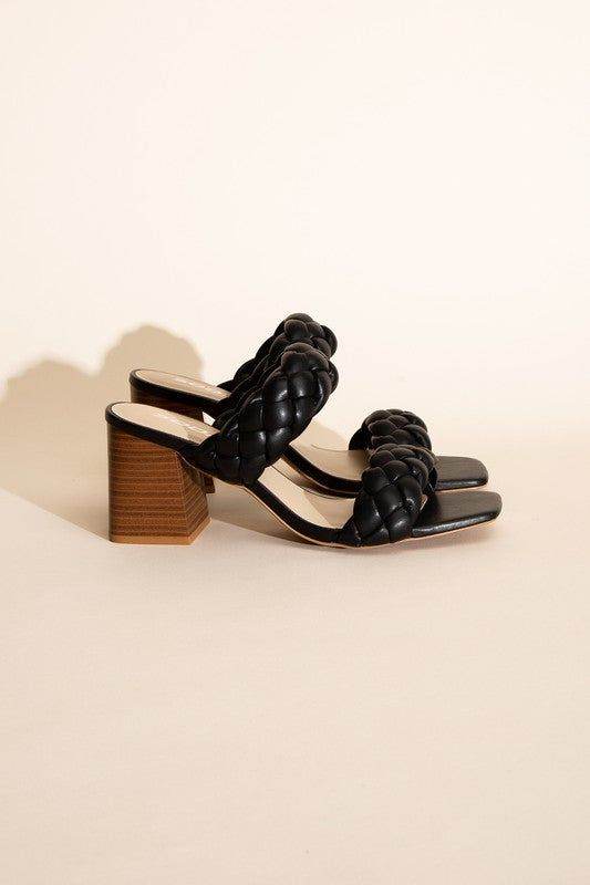 Buggy-S Braided Strap Mule Heels - us.meeeshop