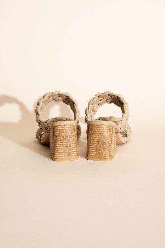 Buggy-S Braided Strap Mule Heels - us.meeeshop