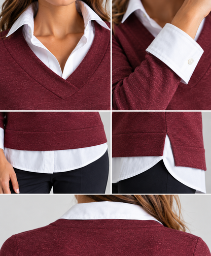 Buki Power Vee 'sweater' Sweatshirt - Wine