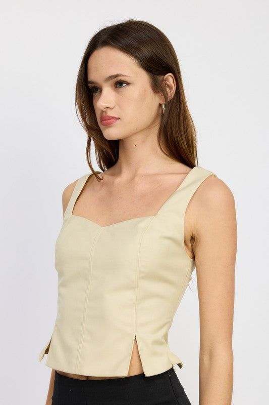 Bustier Top With Slit Detail us.meeeshop - 