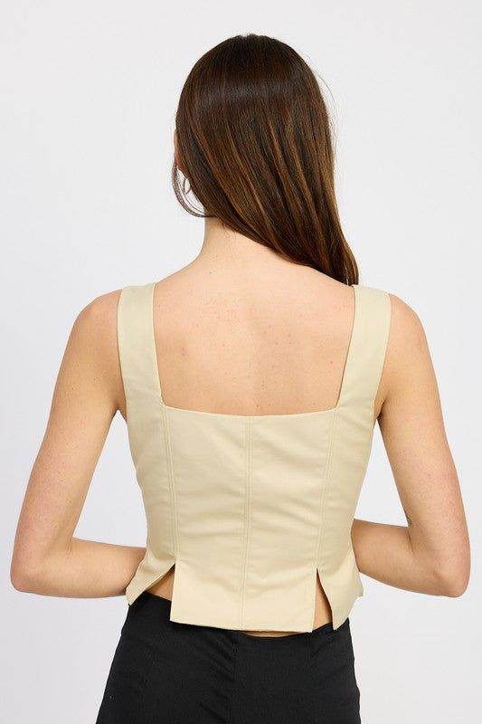 Bustier Top With Slit Detail - us.meeeshop