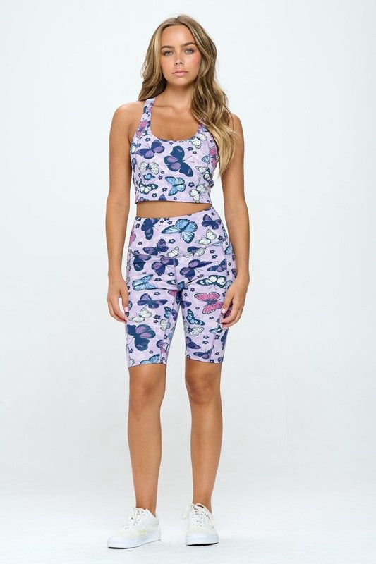 Butterfly print activewear set - us.meeeshop