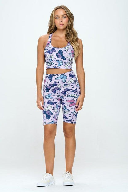 Butterfly print activewear set - us.meeeshop