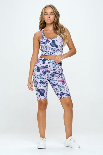 Butterfly print activewear set - us.meeeshop