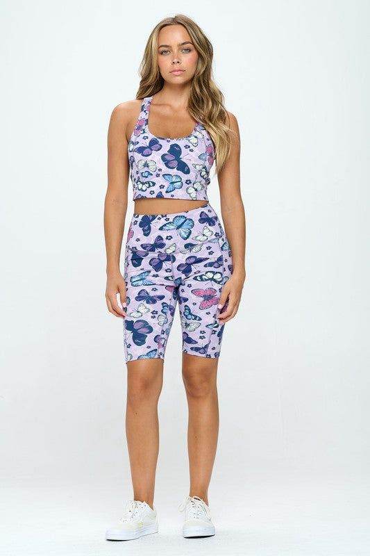 Butterfly print activewear set - us.meeeshop