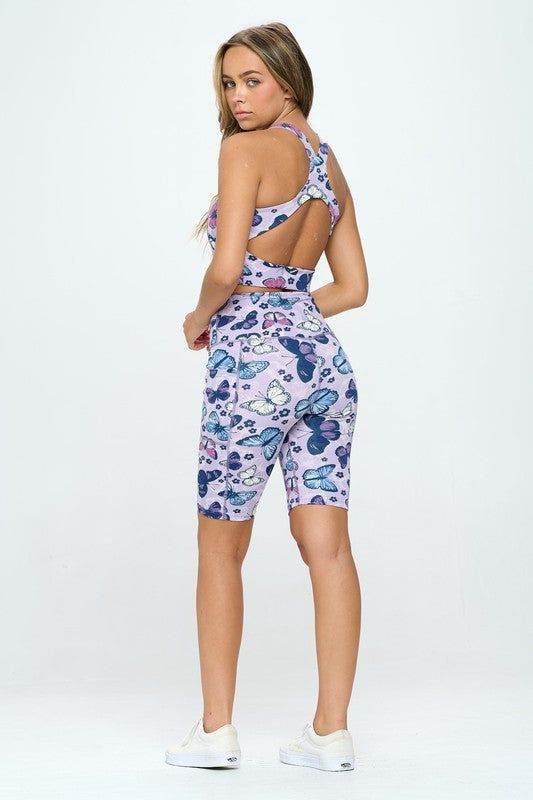 Butterfly print activewear set - us.meeeshop