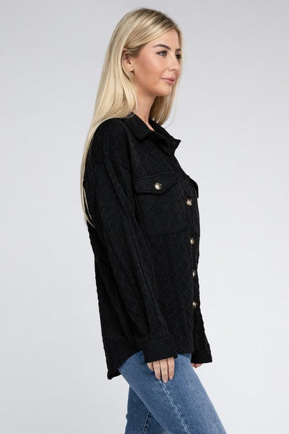 Button Front Knit Shacket | us.meeeshop