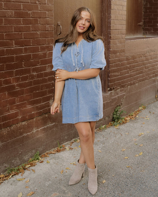 fallon denim dress Fallon Denim Dress view 2 (dress) - shop at us.meeeshop