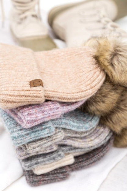 CC Cozy Marled Pom Beanie us.meeeshop - 