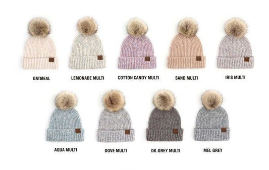 CC Cozy Marled Pom Beanie us.meeeshop - Hats